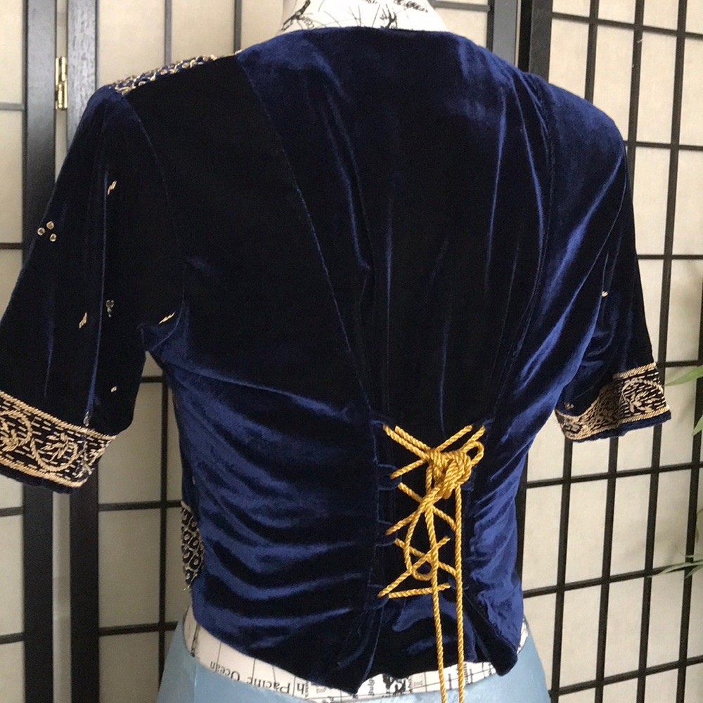 KERA Velvet Medieval vest Jacket corset bolero embroidery cover costume formal - Picture 8 of 15